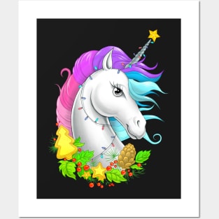 Xmas Unicorn Posters and Art